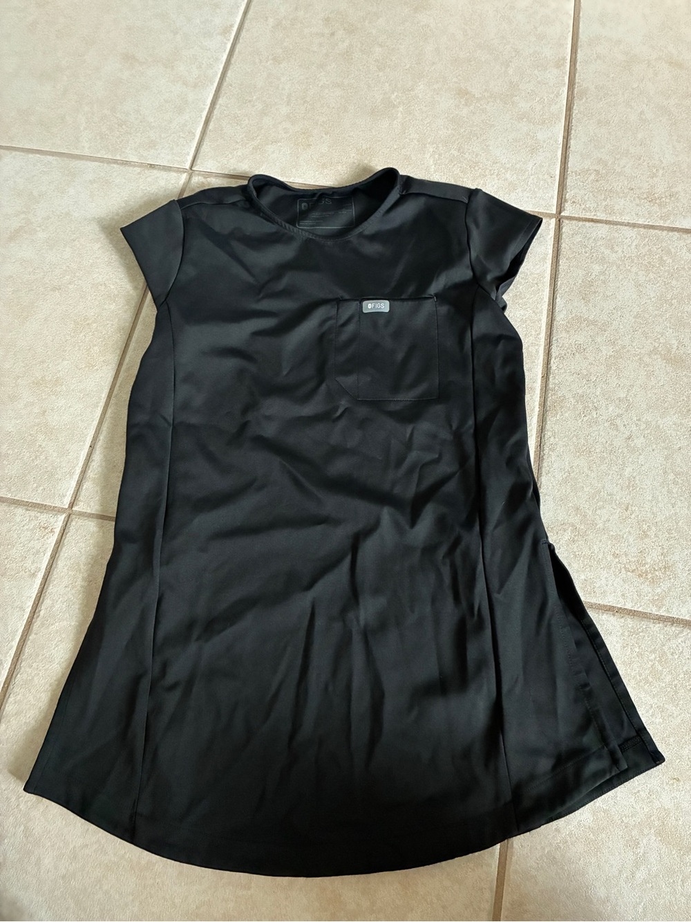FIGS Black FormX Figs Alma Tunic with Chest Pocket